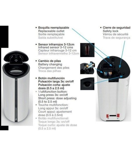 Dispensador gel de sobremesa repisa automático 850ml  | 01947074