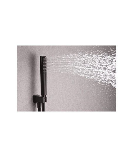 Ducha termostática empotrada techo - Feroe negro mate IMEX