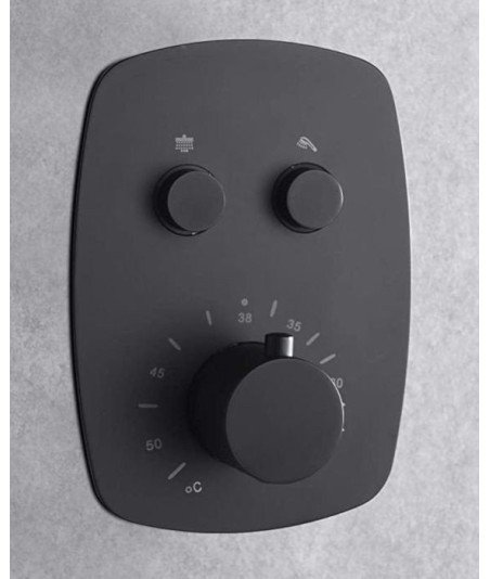 Ducha termostática empotrada techo - Feroe negro mate IMEX