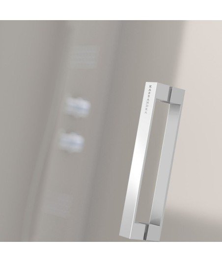 Mampara blanca rectangular con lateral fijo ® Glasé Kassandra GS103