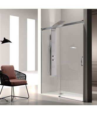Mampara de ducha 1 fijo + 1 puerta corredera ✓ Glasé GS102