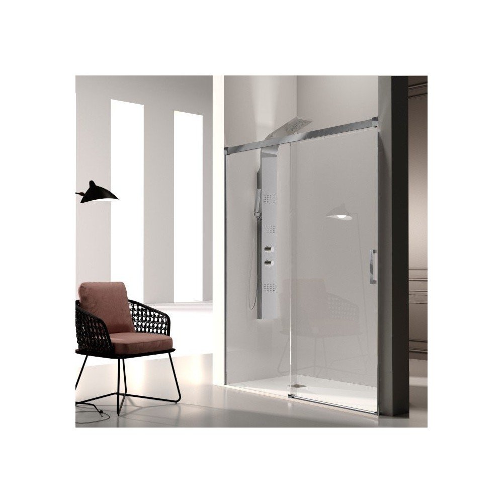 Mampara de ducha 1 fijo + 1 puerta corredera ✓ Glasé GS102