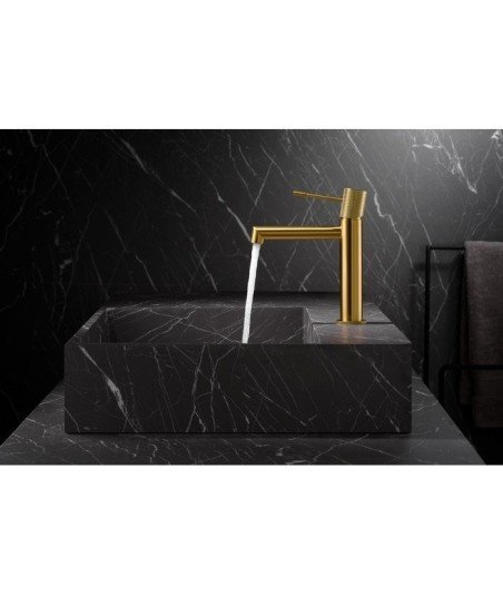 Grifo monomando lavabo oro cepillado line IMEX - BDD038-1OC