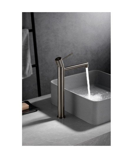 Grifo caño alto de lavabo line IMEX níquel cepillado - BDD038-3NQ