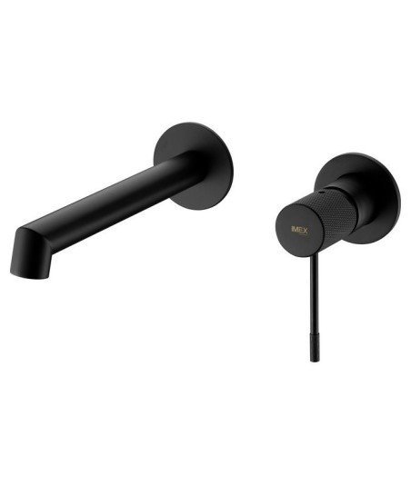 Grifo negro mate empotrado de lavabo Line IMEX - GLD038/NG