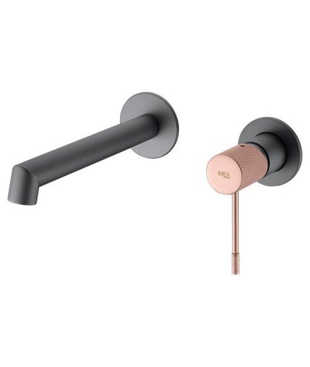 Grifo gris champan empotrado de lavabo Line IMEX - GLD038/GC