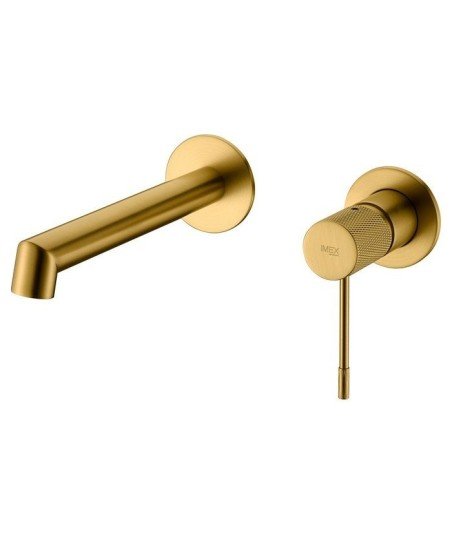 Grifo oro cepillado empotrado de lavabo Line IMEX - GLD038/OC