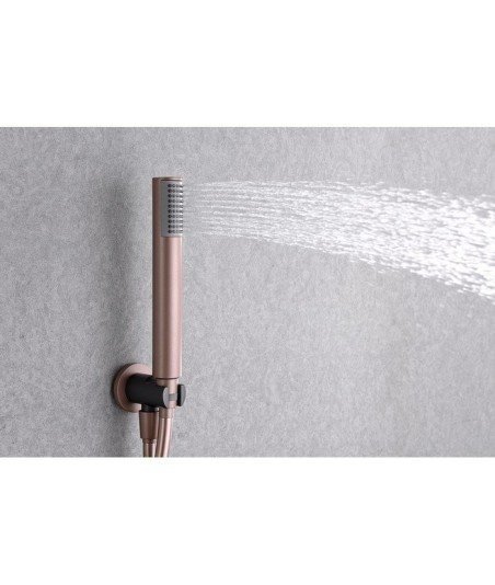 Ducha  gris champan empotrada pared line IMEX - GPD038/GC