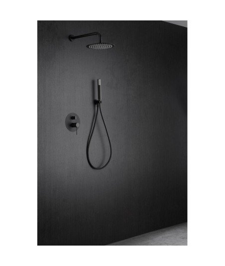 Ducha negro mate empotrada pared line IMEX - GPD038/NG