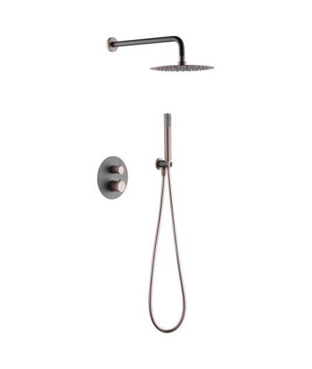 Ducha termostática gris champan empotrada pared line IMEX - GTD038/GC