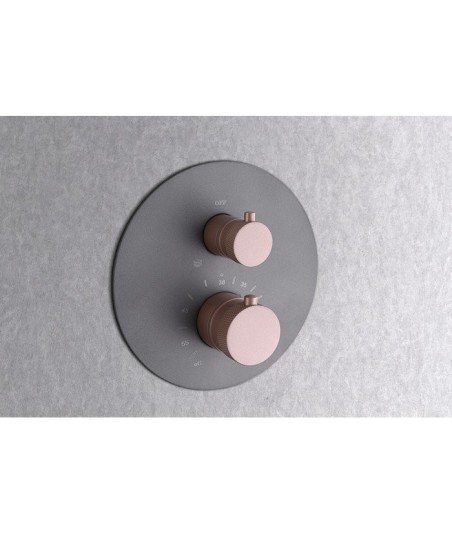 Ducha termostática gris champan empotrada pared line IMEX - GTD038/GC