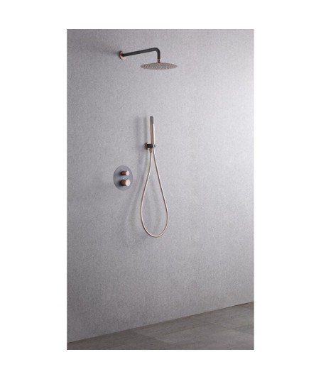 Ducha termostática gris champan empotrada pared line IMEX - GTD038/GC