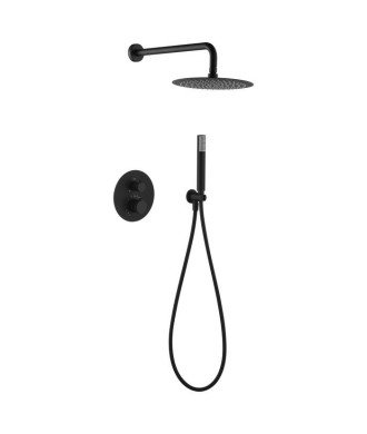 Ducha termostática negra empotrada pared line IMEX - GTD038/NG