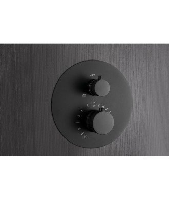 Ducha termostática negra empotrada pared line IMEX - GTD038/NG