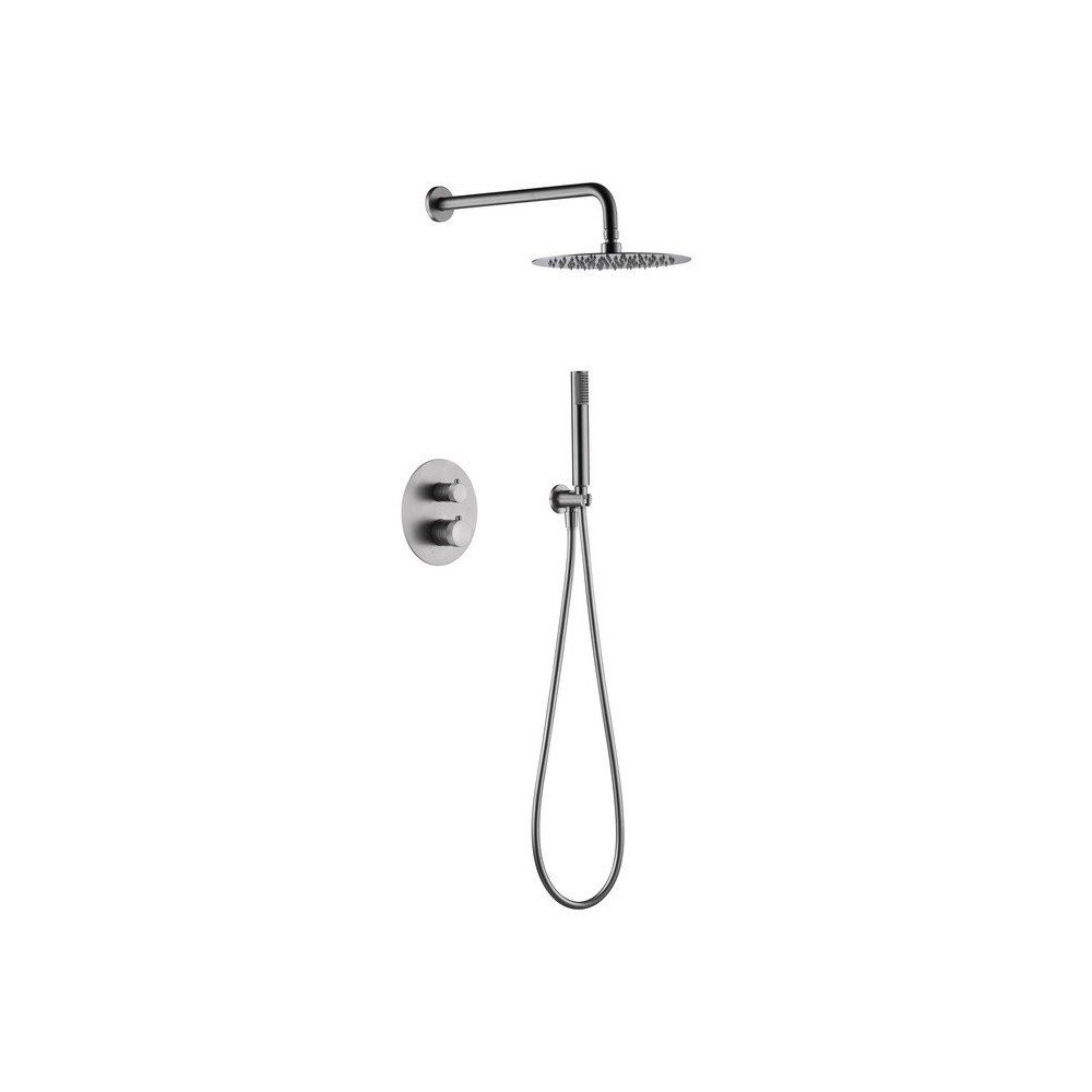 Ducha termostática níquel cepillado pared line IMEX - GTD038/NQ