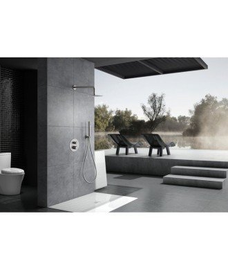 Ducha termostática níquel cepillado pared line IMEX - GTD038/NQ