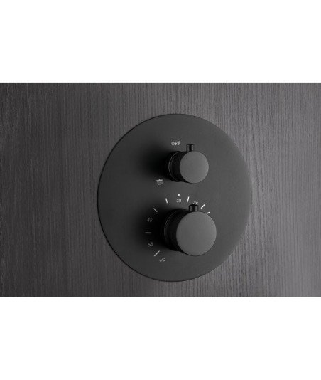 Ducha negro mate termostática empotrada techo line IMEX - GTD038/NG