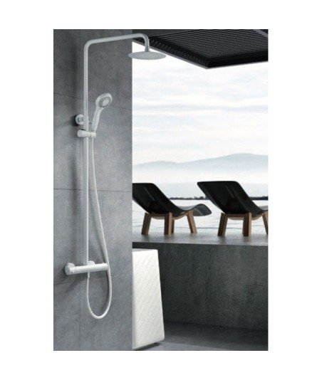 Columna blanco mate termostática de ducha Kent IMEX BTK017/BL
