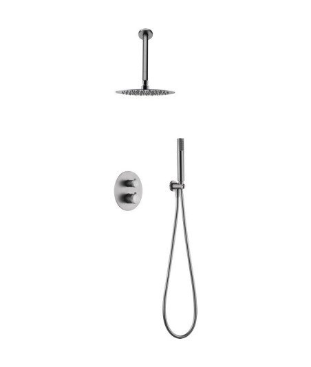 Ducha níquel cepillado termostática empotrada techo IMEX - GTD038/NQ