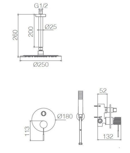 Ducha empotrada techo line IMEX - GPQ038