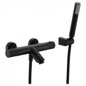 Grifería negra termostática...