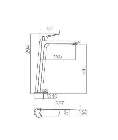 Grifo caño alto cromo de lavabo Bélgica IMEX - BDZ044-3