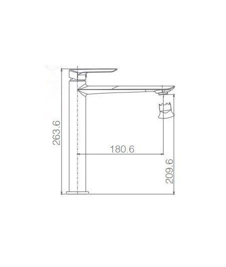 Grifo caño alto cromo de lavabo Ural IMEX - BDZ044-2NG