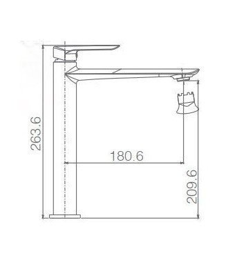 Grifo  caño alto níquel cepillado de lavabo Ural IMEX - BDG040-3NQ