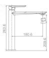 Grifo  caño alto níquel cepillado de lavabo Ural IMEX - BDG040-3NQ