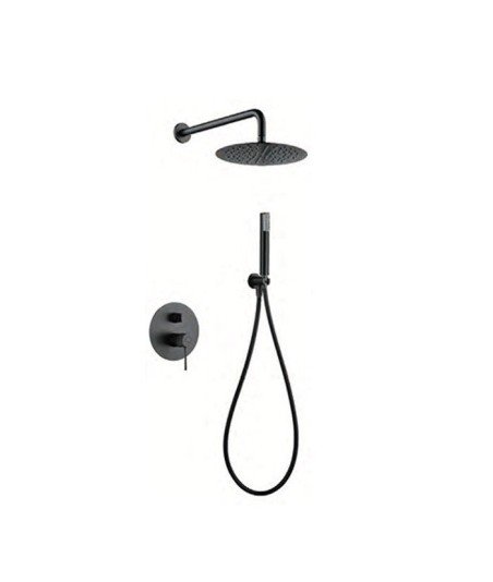 Ducha black gun metal empotrada pared line IMEX - GPD038/BGM