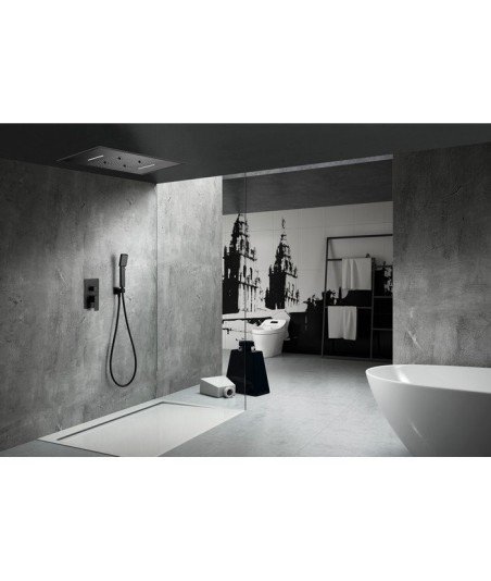 Ducha negro mate empotrada Sumatra IMEX - Rociador 3 vías GTS019/P/NG