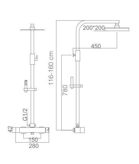 Columna de bañera fiyi cromo imex - BDF016-B