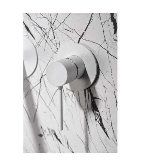 Grifo blanco mate empotrado de lavabo Etna IMEX | GLT023/BL
