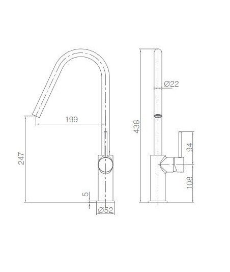 Grifo oro cepillado de cocina Kenia imex cromo - GCE020/OC