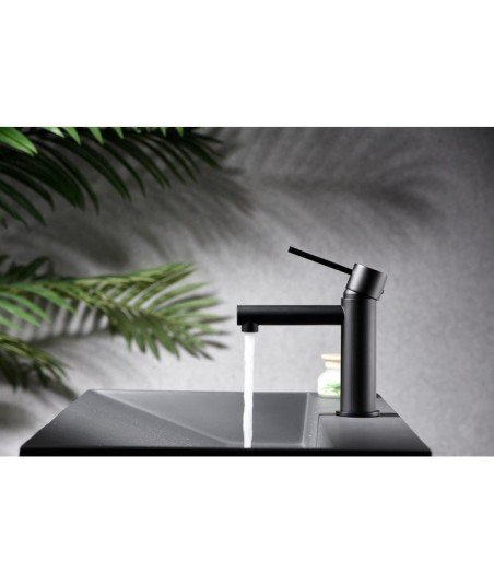 Grifo negro de lavabo Milos IMEX | BDYS045-1NG