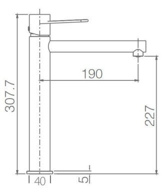 Grifo negro de lavabo en caño alto Milos IMEX - BDYS045-3NG