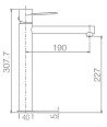Grifo negro de lavabo en caño alto Milos IMEX - BDYS045-3NG