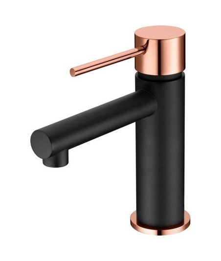Grifo negro y oro rosa brillo de lavabo Milos IMEX | BDYS045-1NOR