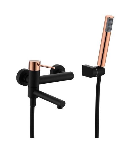 Grifería negro y oro rosa mate de bañera imex | BDYS045-4NOR