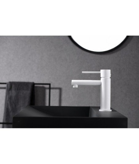 Grifo blanco mate de lavabo Milos stick IMEX - BDYS045-1BL
