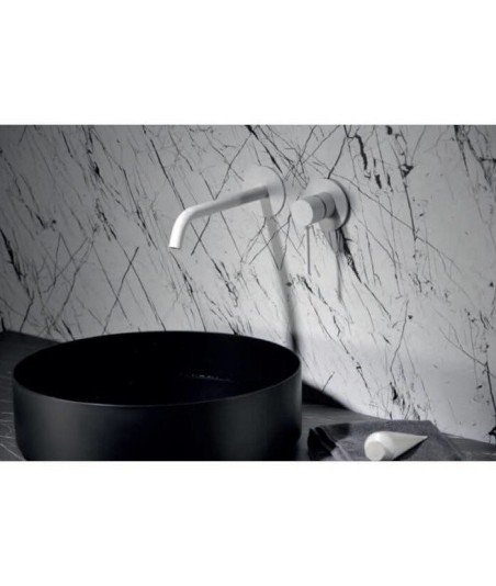 Grifo blanco empotrado de lavabo Milos IMEX | GLIS045/BL