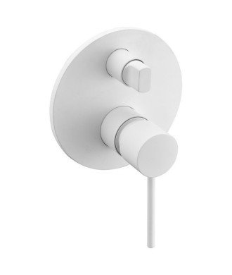 Ducha empotrada blanco mate pared Milos IMEX | GPMS045/BL