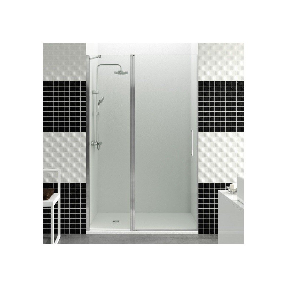 Mampara de ducha frontal 1 fijo más 1 puerta abatible
