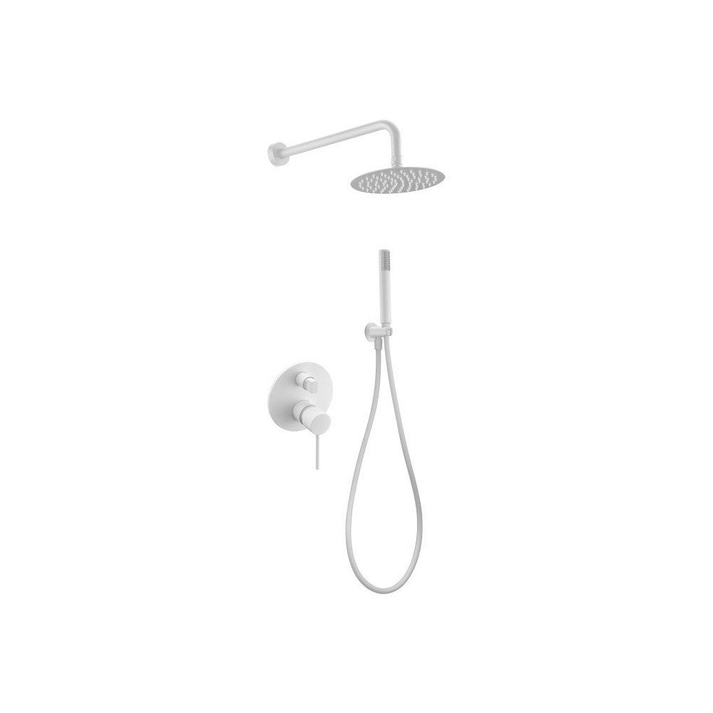 Ducha empotrada blanco mate pared Milos IMEX | GPMS045/BL