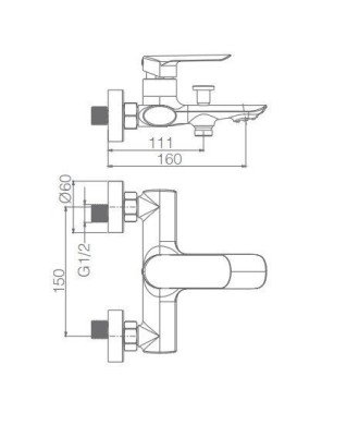 Grifería de bañera Ural imex - BDG040-4