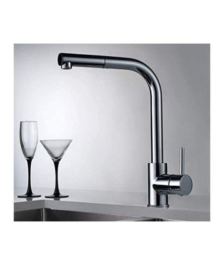 Grifo extraíble de cocina Moscú acero inox IMEX - GCE006/AC