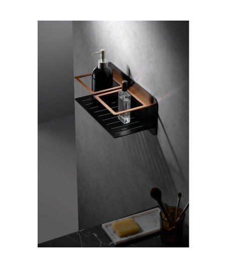 Jabonera negro y oro rosa modelo iman imex - ADI011/NOR
