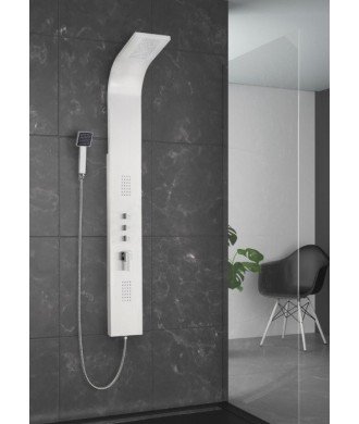 Columna de hidromasaje de acero inoxidable Gocta Blanca GME