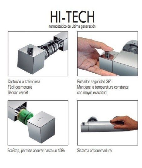 Columna termostática cromo quadra élite IO - Ref.3012 GME