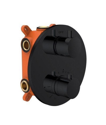 Ducha empotrada termostática negro mate -  modelo Round GME